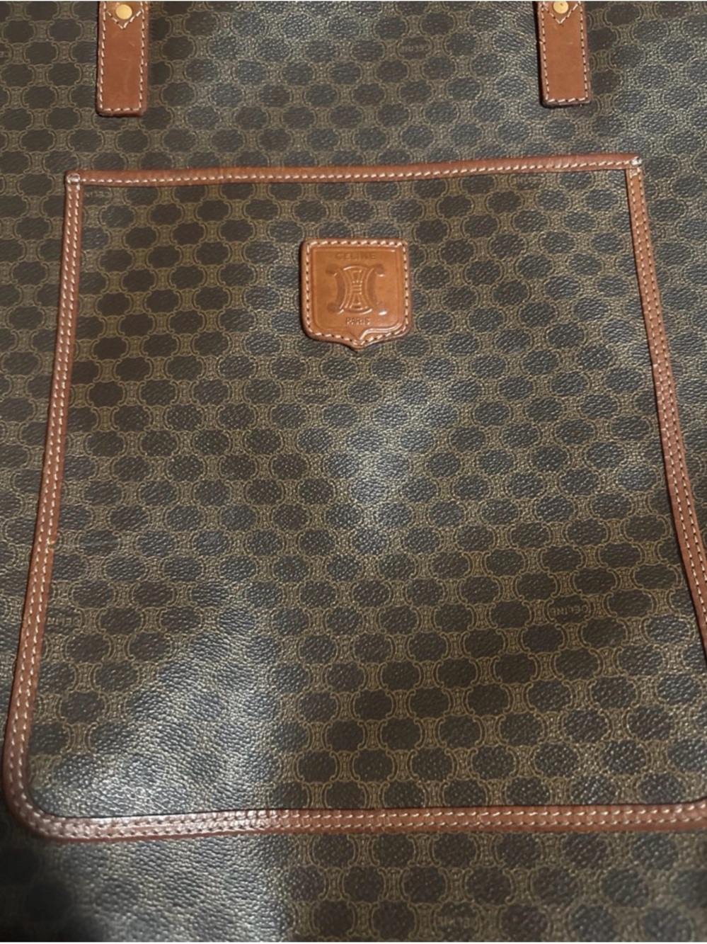 Vintage Celine brown Macadam canvas tote bag - Picture 4 of 10